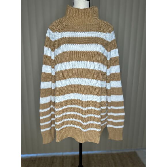 Style & Company Womens Beige Knit Textured Ribbed Striped Long Sleeve - Picture 2 of 7